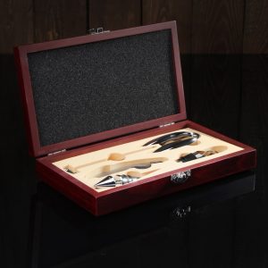 Набор для вина ДОЛЯНА, 5 предметов: штопор, нож для срезания фольги, пробка, каплеуловитель, термометр